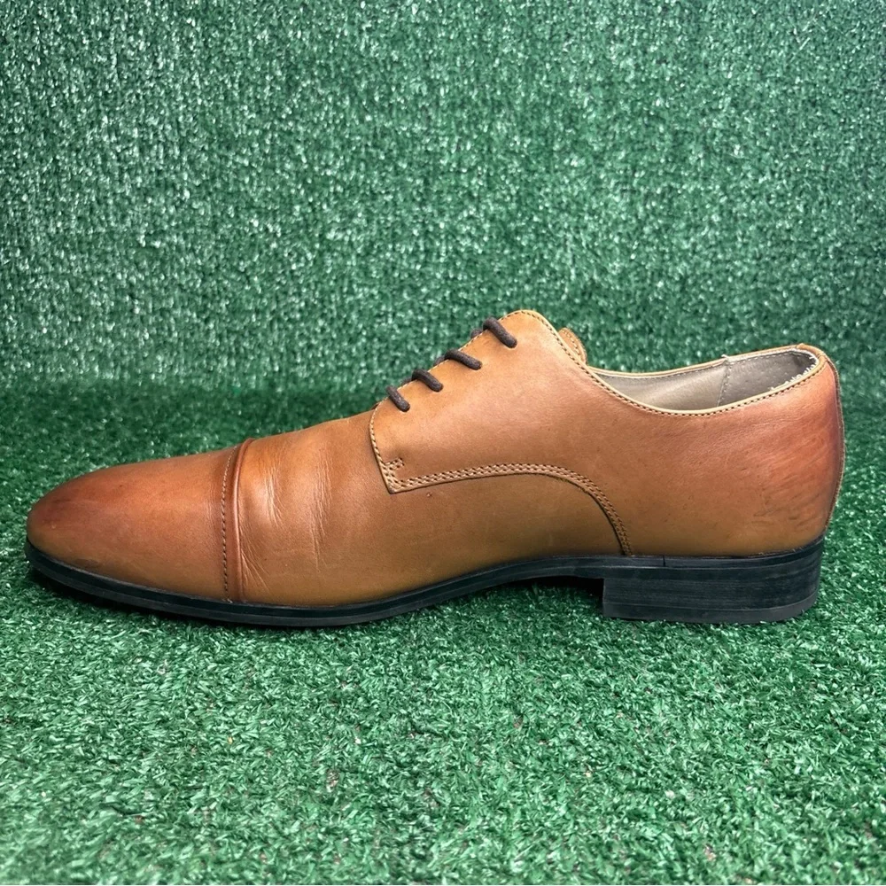 Express Men’s Brown Leather‎ Car Toe Oxford Dress Shoes Size 12
